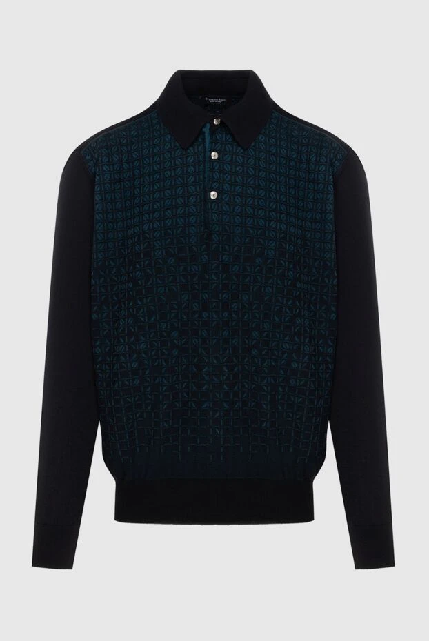 Stefano Ricci поло с длинным рукавом из шелка и кашемира черное мужское 172330 - фото 1