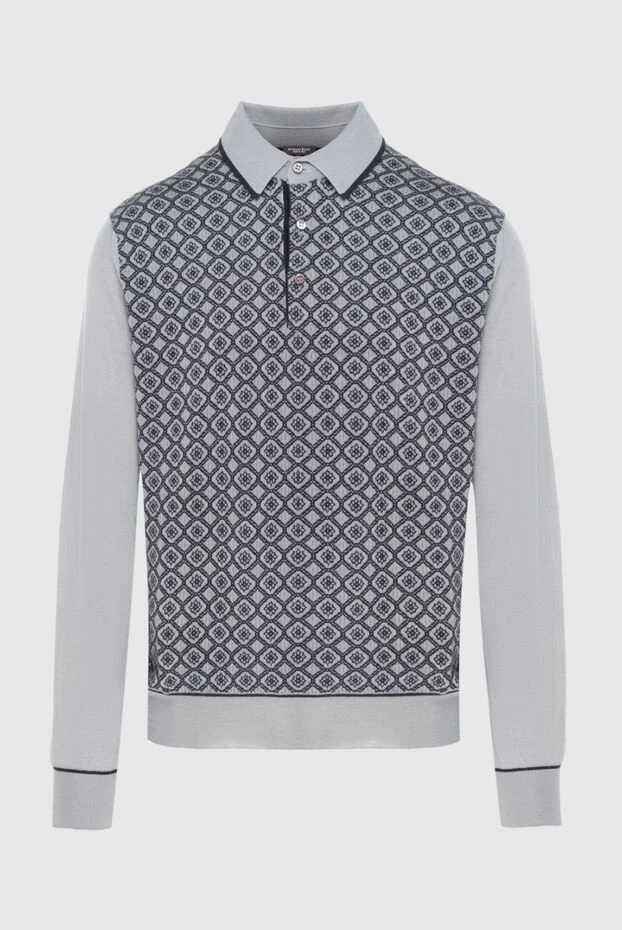 Stefano Ricci поло с длинным рукавом из шелка и кашемира серое мужское 172331 - фото 1