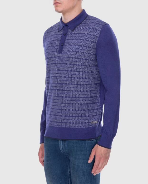 Stefano Ricci long-sleeved polo shirt made of silk and cashmere purple for men 172339 - photo 3