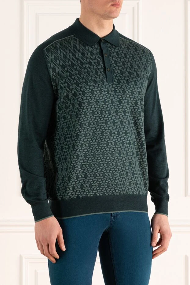 Stefano Ricci long-sleeved silk and cashmere polo green for men 172340 - photo 3