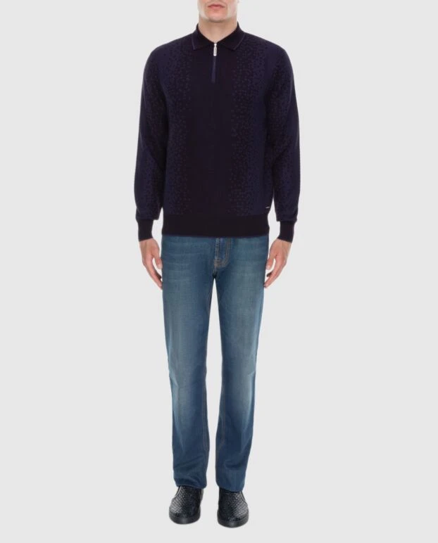 Stefano Ricci long-sleeved polo shirt made of silk and cashmere purple for men 172343 - photo 2