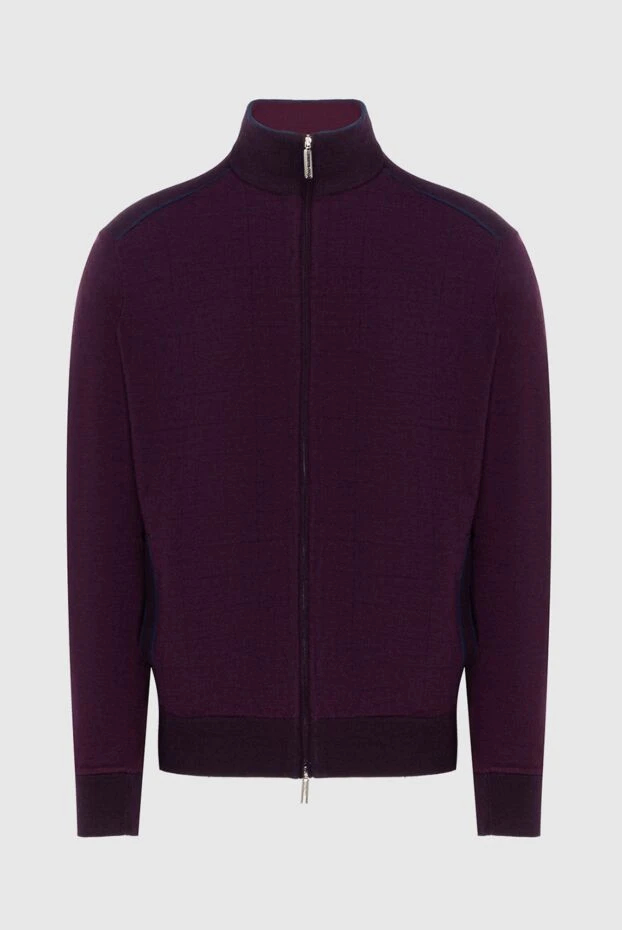 Кардиган чоловічий з кашеміру та шовку бордовий - фото 1