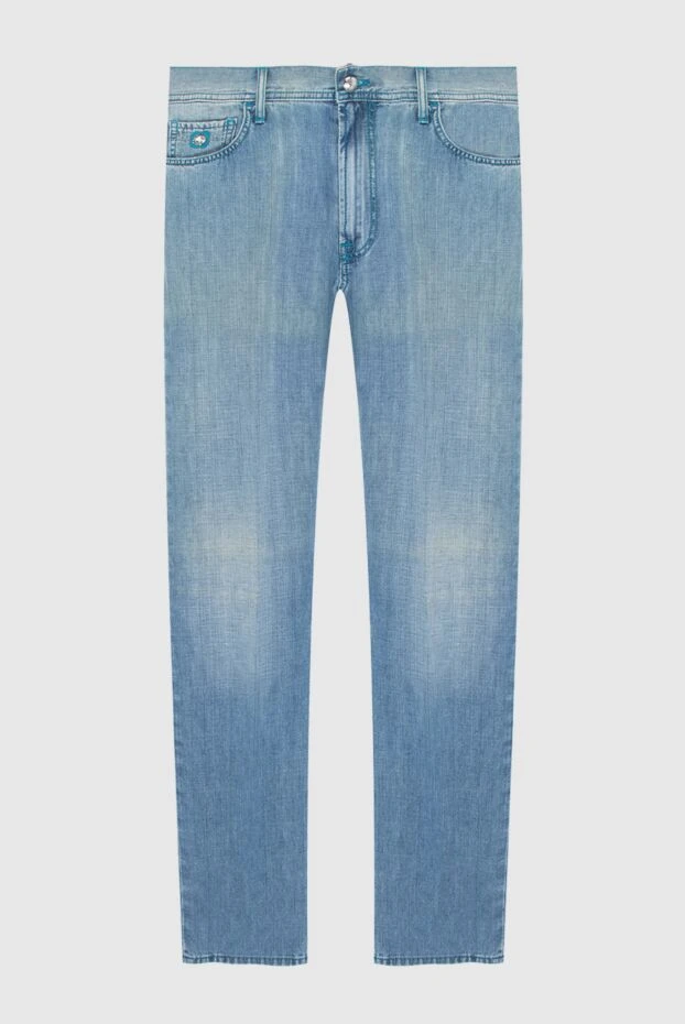 Джинси з бавовни та льону блакитні чоловічі - фото 1