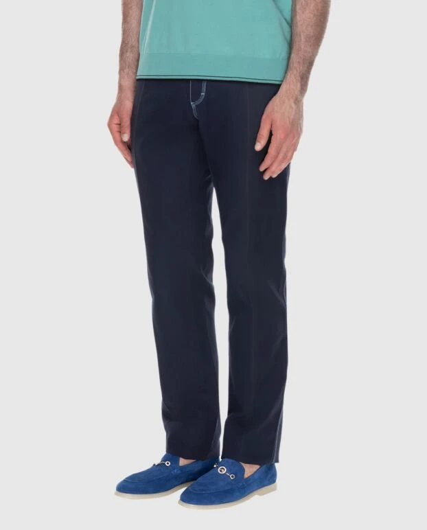 Stefano Ricci джинси з бавовни сині чоловічі 172375 - фото 3