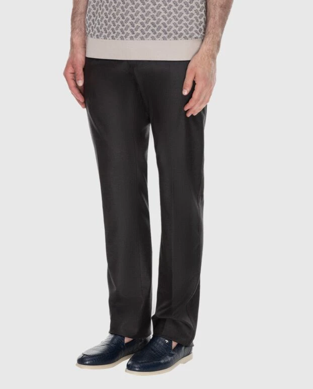 Stefano Ricci брюки из шерсти коричневые мужские 172378 - фото 3