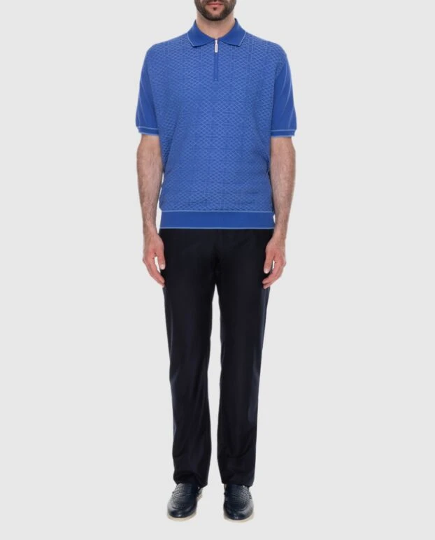 Stefano Ricci брюки из шерсти синие мужские 172387 - фото 2