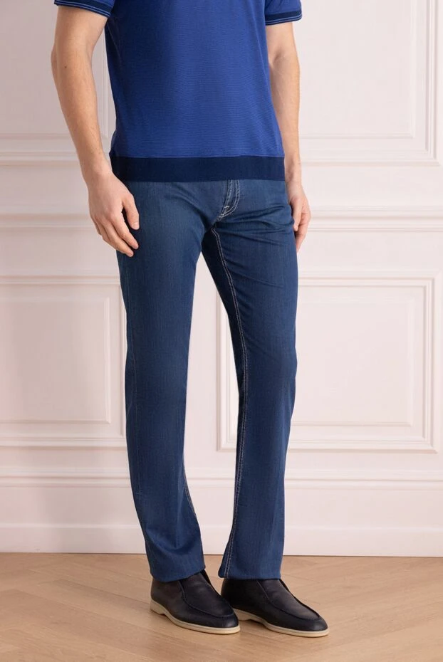 Stefano Ricci cotton and modal blue jeans for men 172388 - photo 3