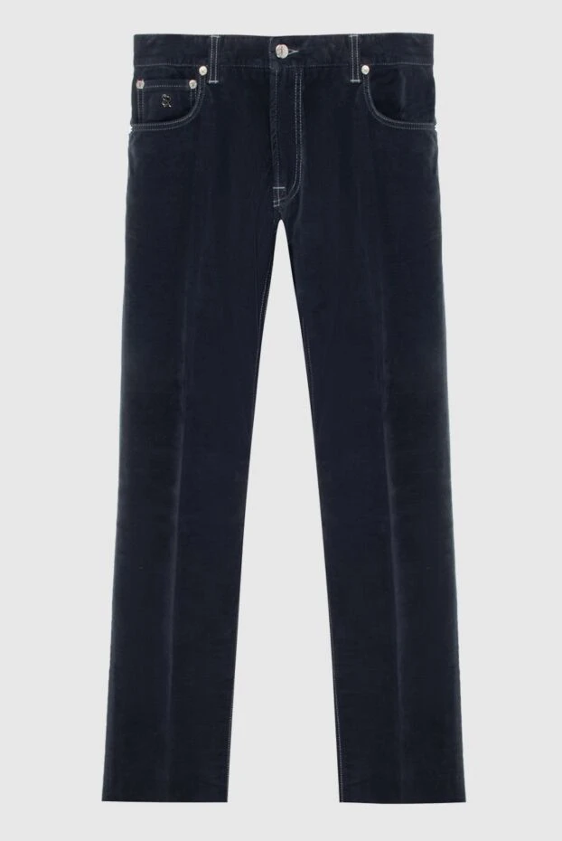 Stefano Ricci джинсы из хлопка и кашемира синие мужские 172391 - фото 1
