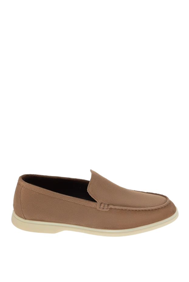 Brown nubuck loafers for men