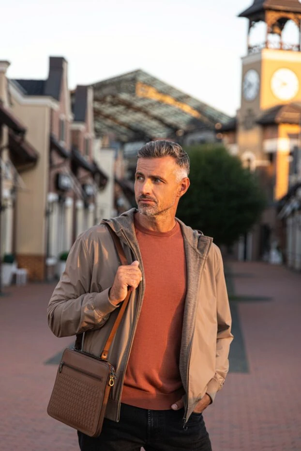 Seraphin men's beige zip-up jacket with soft cuffs and hood 172445 - photo 2