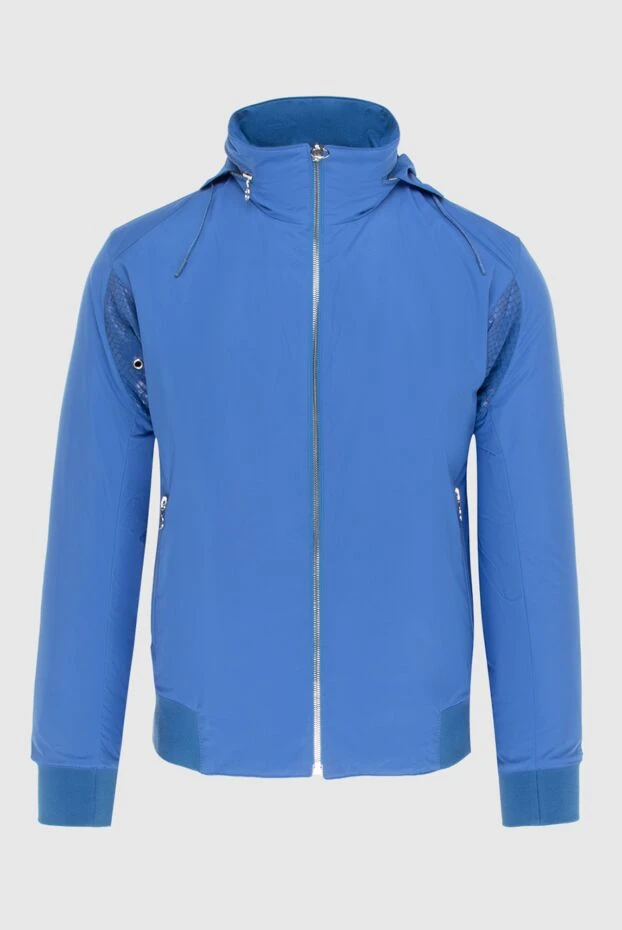 Seraphin мужские куртка из кашемира, шелка и кожи питона голубая мужская купить с ценами и фото 172448 - фото 1