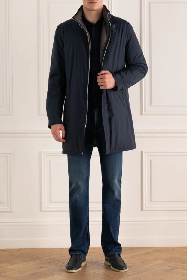Seraphin man cashmere and silk jacket blue for men buy with prices and photos 172450 - photo 2