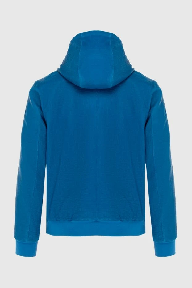 Куртка из сафьяновой кожи и шелка голубая мужская - фото 2