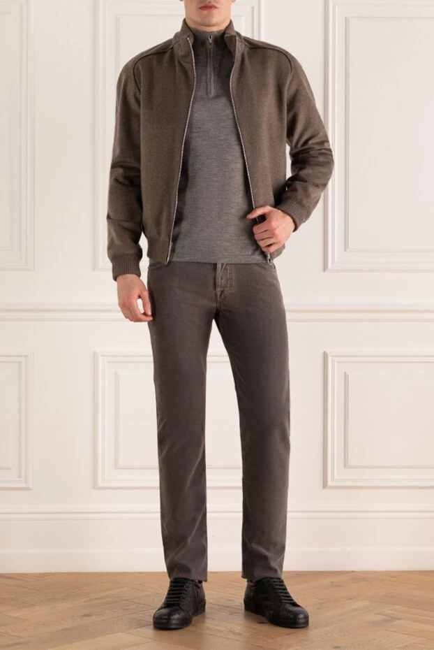 Seraphin man jacket with fur from cashmere and leather beige for men buy with prices and photos 172460 - photo 2