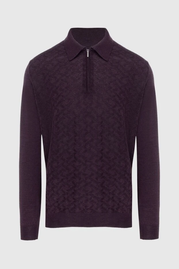 Cesare di Napoli long-sleeved polo shirt made of silk and cashmere purple for men 172470 - photo 1