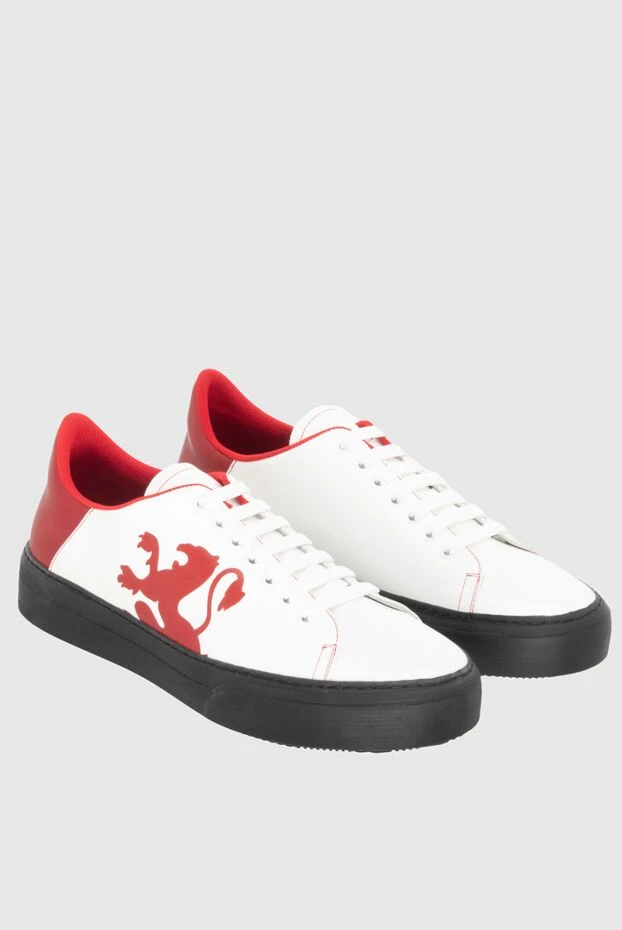 Zilli white leather snickers for men 172512 - photo 3