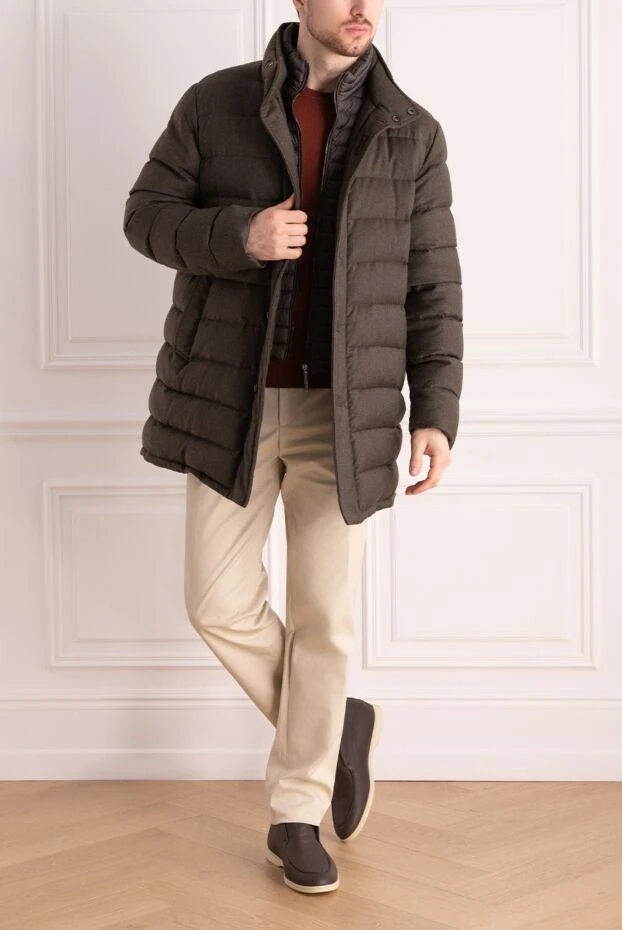 Moorer man men's wool and cashmere down jacket gray 172531 - photo 2