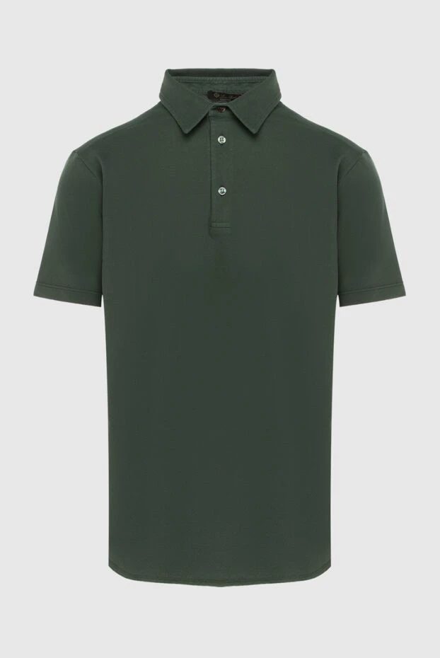 Loro Piana dark green cotton polo shirt with buttons for men 195755 - photo 1