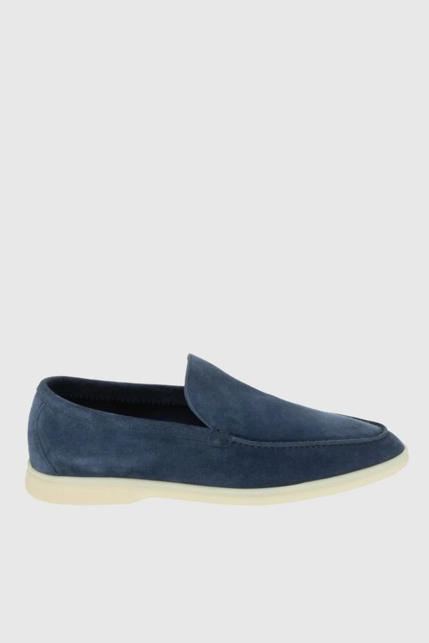 Loro Piana blue suede loafers for men 172578 - photo 1