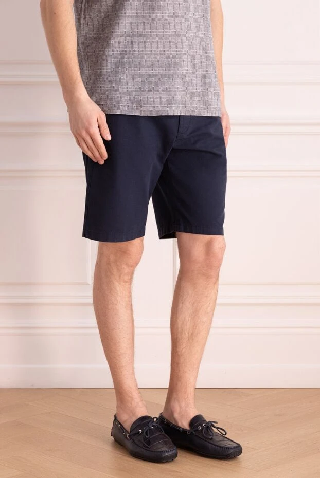 Loro Piana man blue linen shorts for men 178721 - photo 3