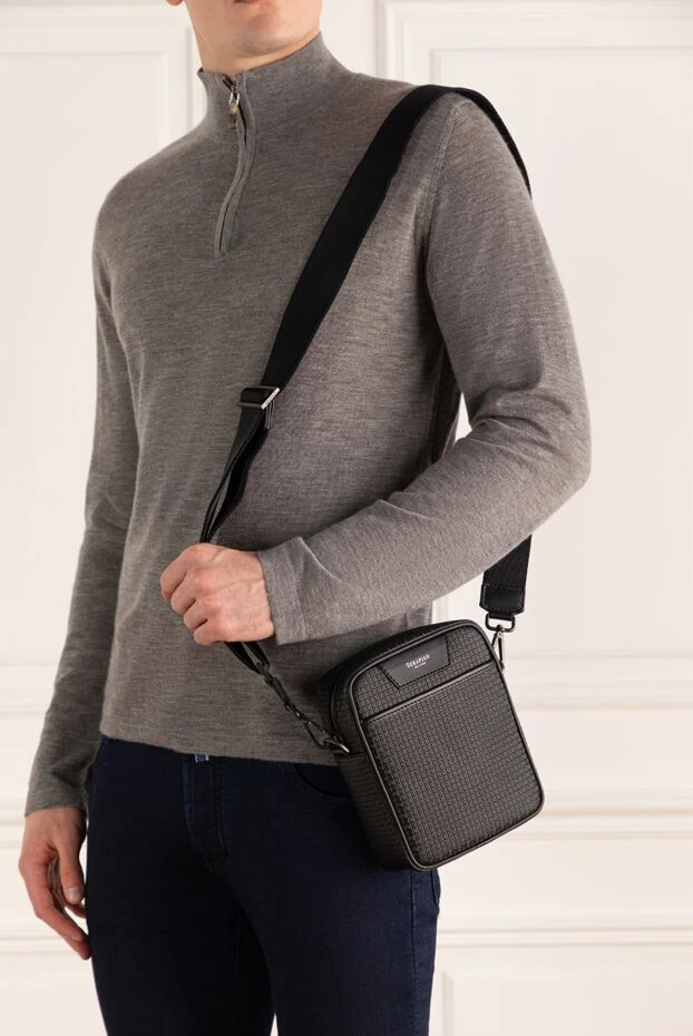 Serapian мужские сумка через плечо из натуральной кожи черная мужская купить с ценами и фото 172605 - фото 2