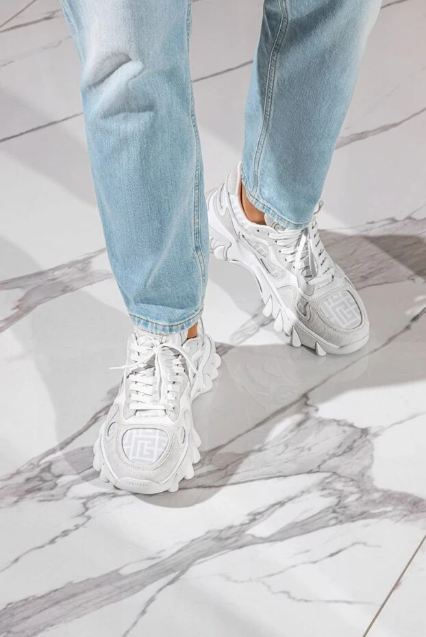 Balmain white leather sneakers for men 172621 - photo 2