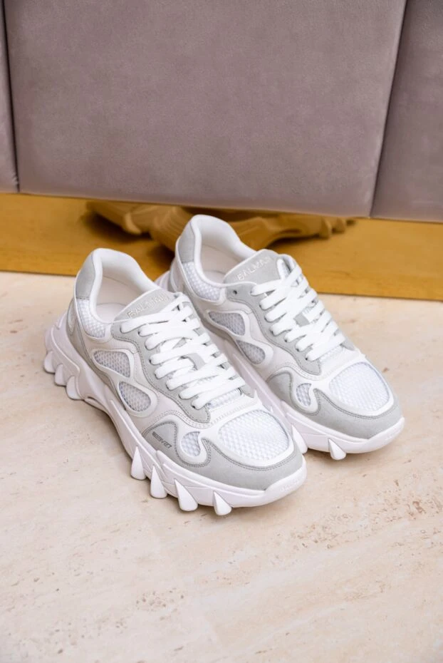 Balmain white leather sneakers for men 172621 - photo 3