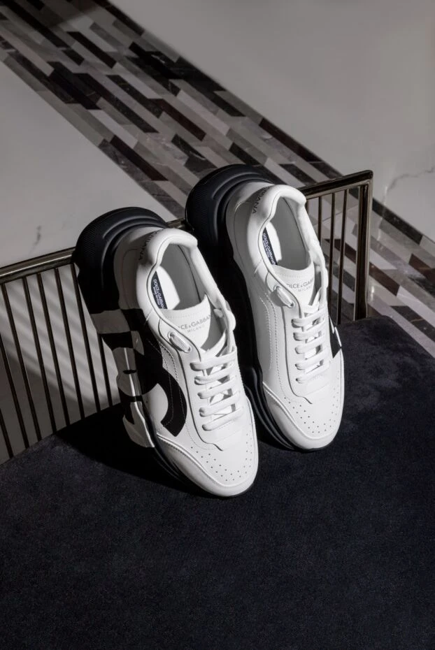 Dolce & Gabbana black and white leather daymaster sneakers men's 172625 - photo 2