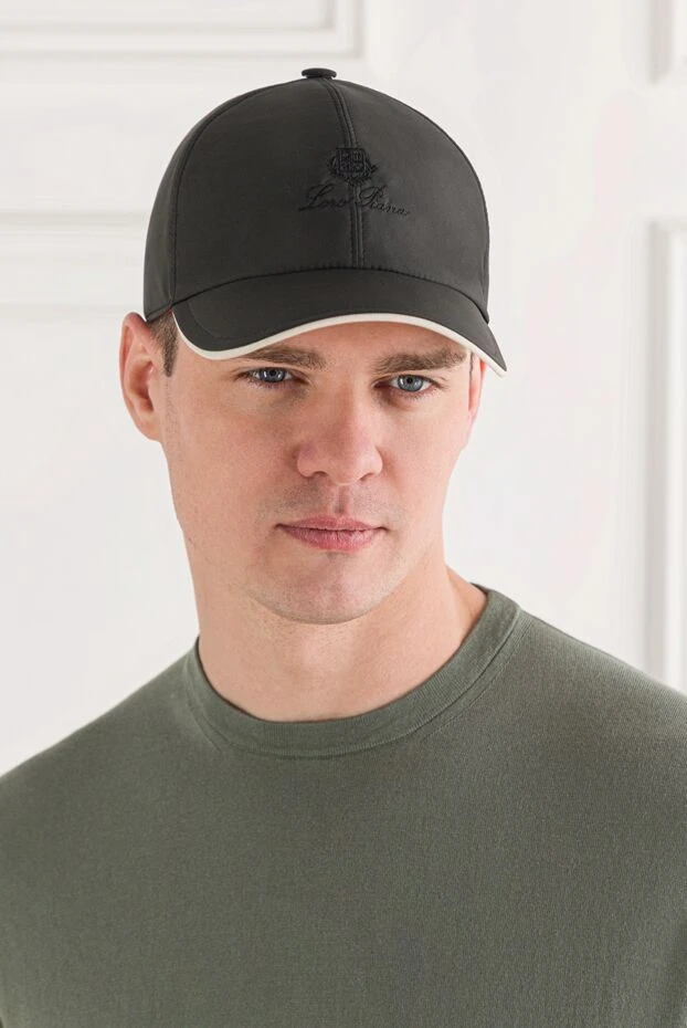 Loro Piana corduroy blue cap with smooth side panels and logo 172646 - photo 2