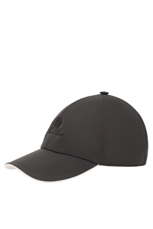 Loro Piana вельветовая синяя кепка с гладкими боковыми панелями и логотипом 172646 - фото 2