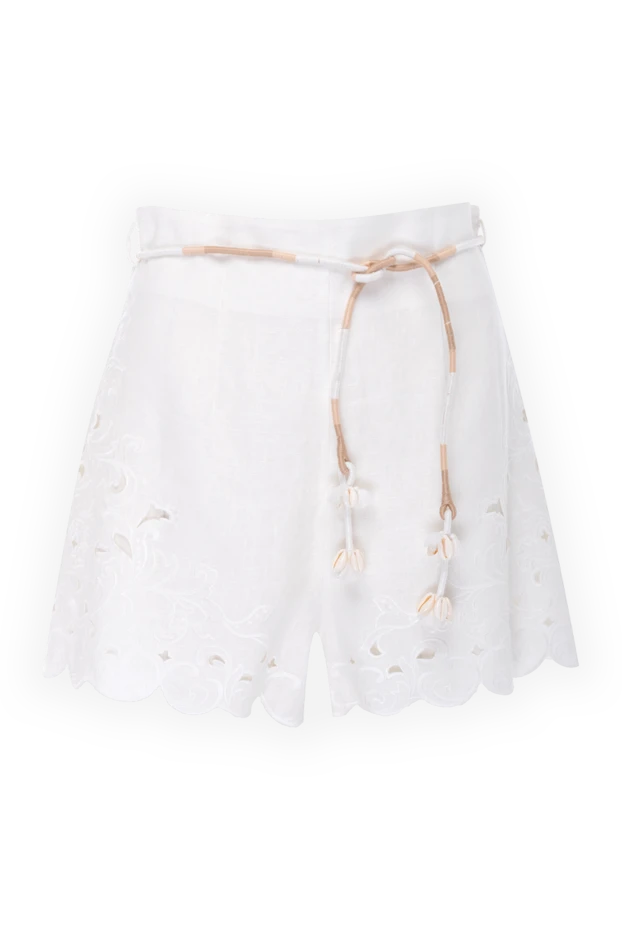 Zimmermann white cotton and linen shorts for women 172682 - photo 1