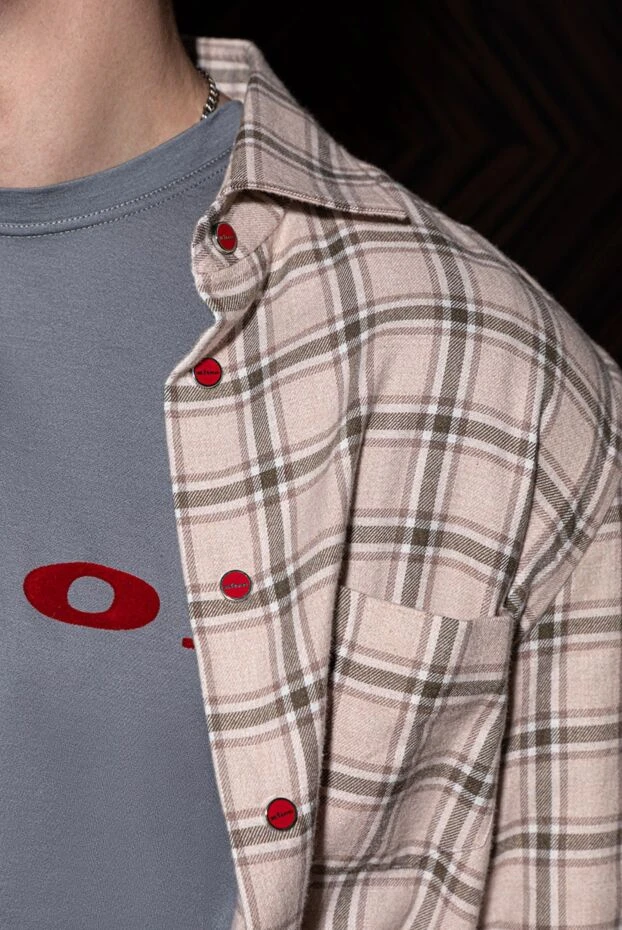 Kiton серая мужская футболка из хлопка с объёмной надписью 172686 - фото 2