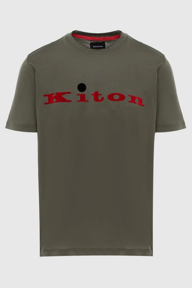 Kiton футболка из хлопка зеленая мужская 172687 - фото 1