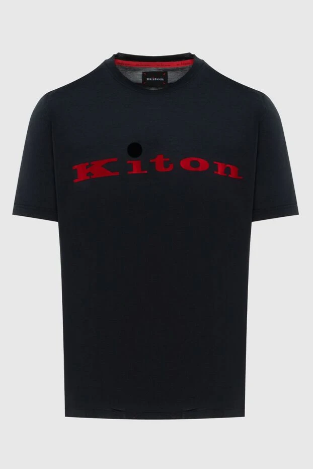 Kiton black knitted t-shirt with brand logo 195515 - photo 1