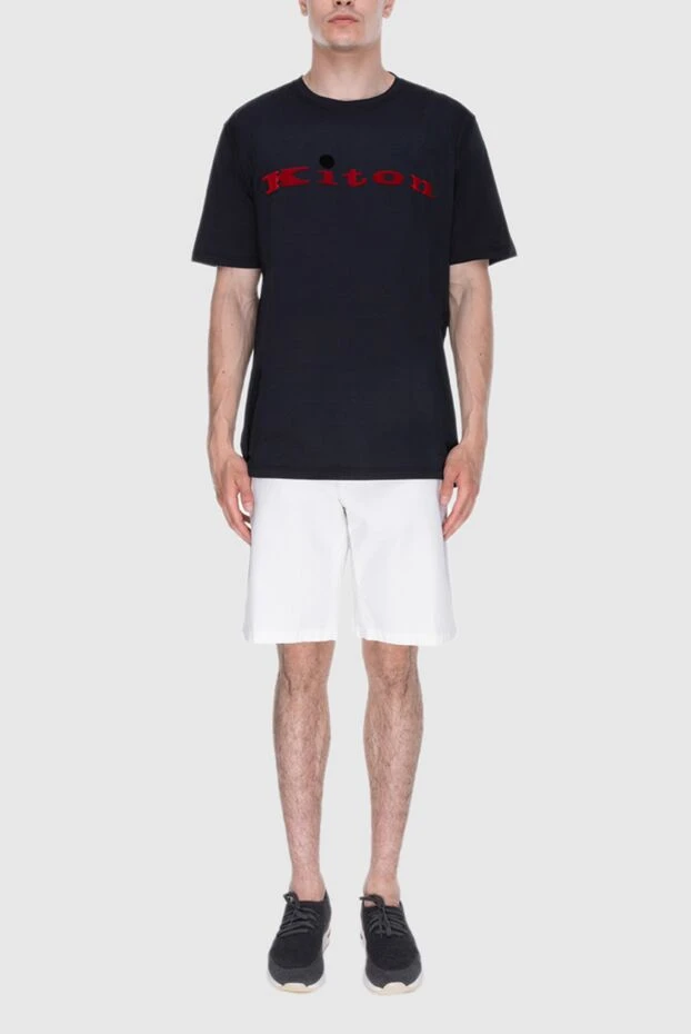 Kiton black knitted t-shirt with brand logo 195515 - photo 2