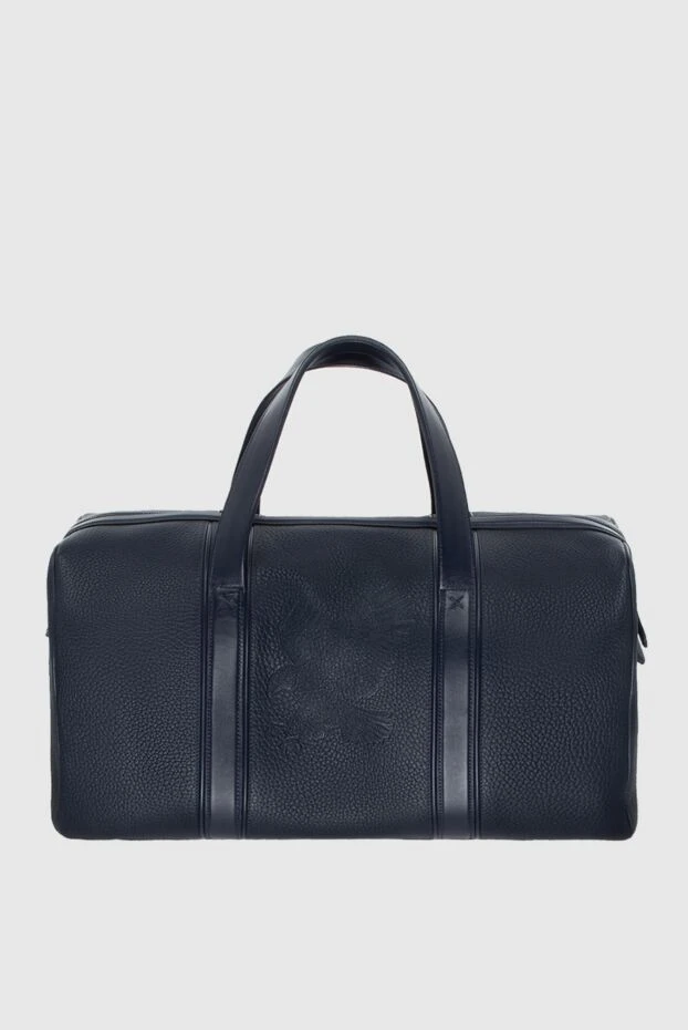 Сумка дорожня зі шкіри синя чоловіча - фото 1