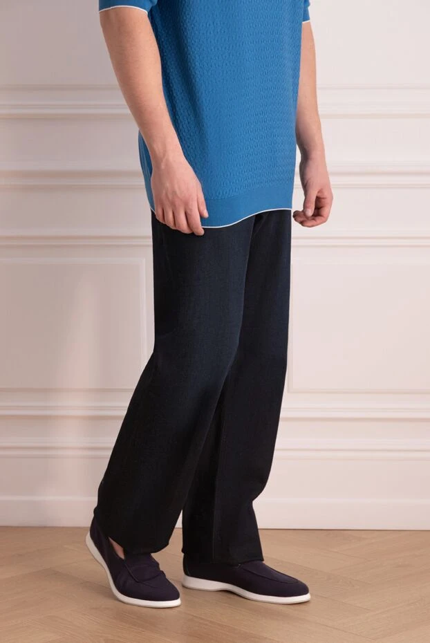 Stefano Ricci джинсы из хлопка синие мужские 172712 - фото 3