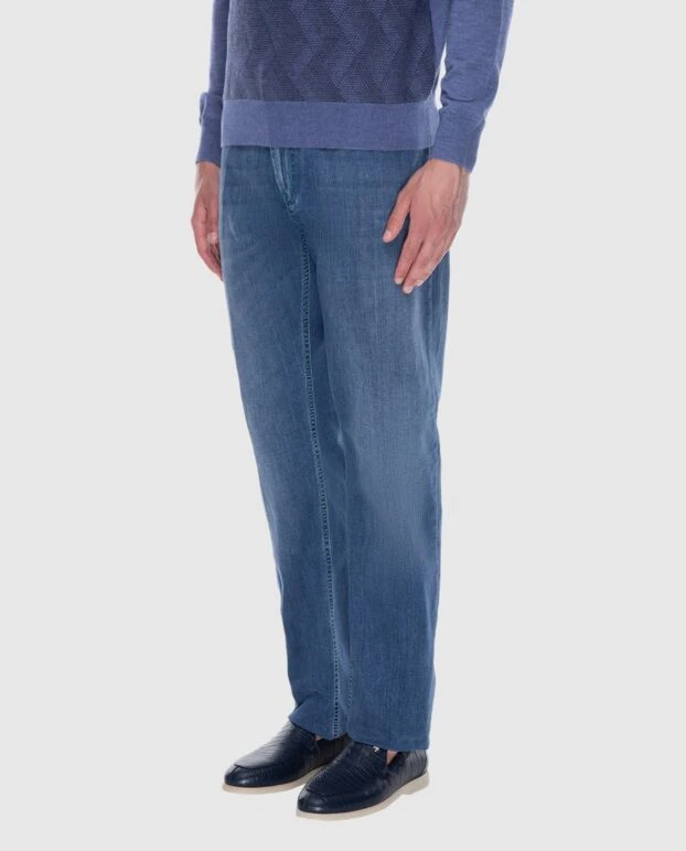 Stefano Ricci джинсы из хлопка синие мужские 172716 - фото 3