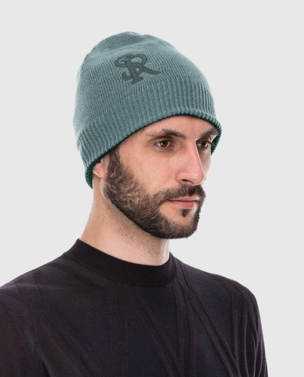 Stefano Ricci cashmere and crocodile leather hat green for men 172726 - photo 2