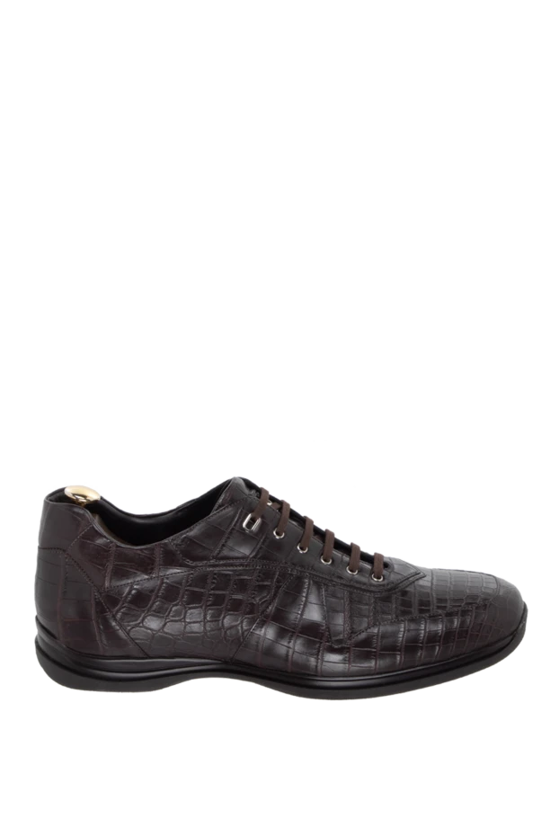 Stefano Ricci снікери зі шкіри алігатора коричневі чоловічі 172732 - фото 1