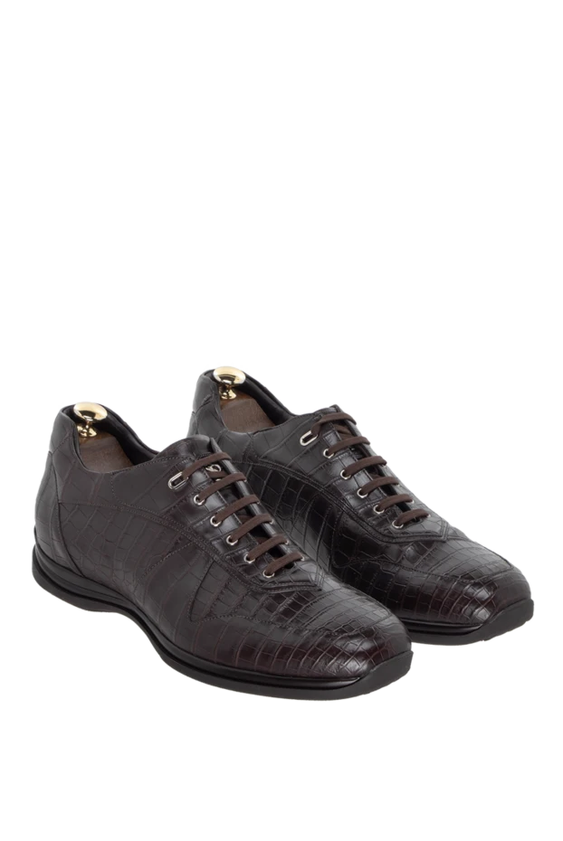 Stefano Ricci brown alligator leather snickers for men 172732 - photo 3