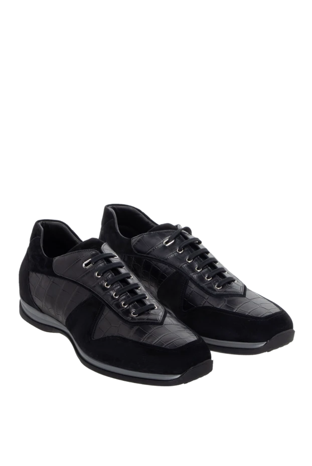 Stefano Ricci black alligator leather snickers for men 172734 - photo 3