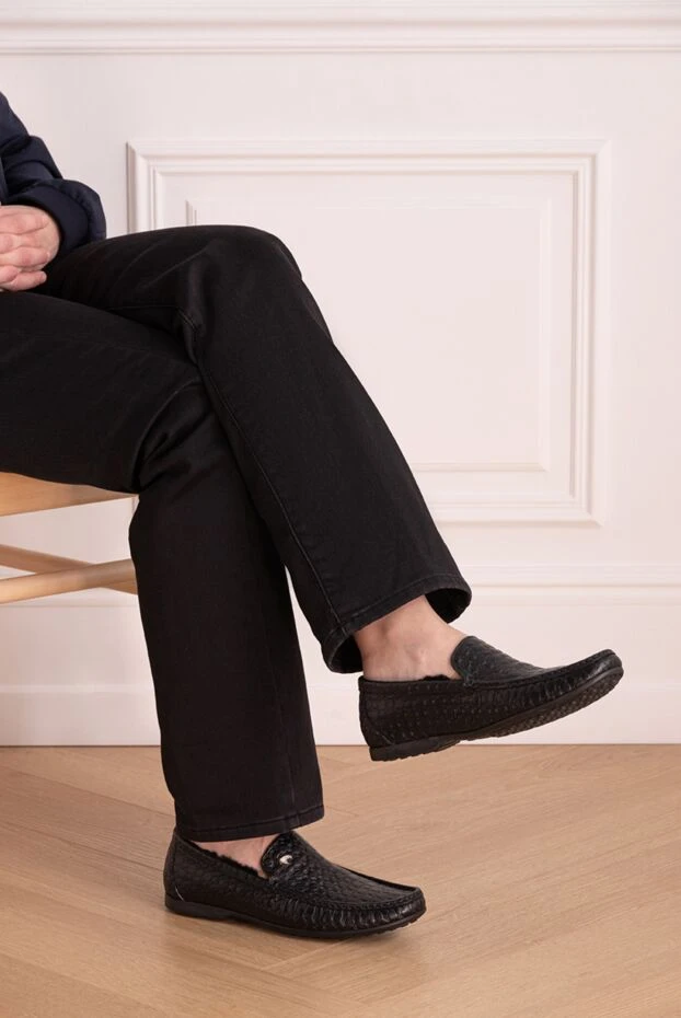 Stefano Ricci мокасины из кожи черные мужские 172738 - фото 2