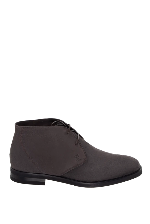 Чоловічі черевики з замші коричневі - фото 1