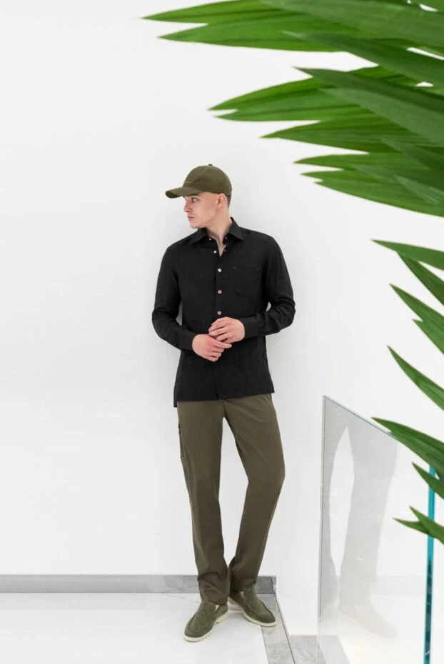 PT01 (Pantaloni Torino) чоловічі зелені штани з поліестеру та вовни 172775 - фото 2