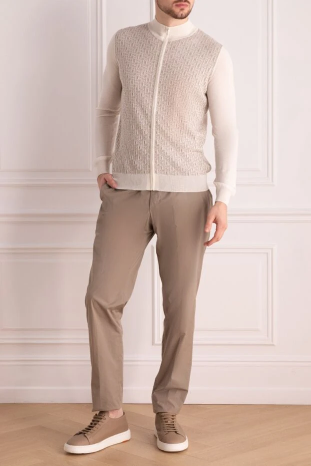 PT01 (Pantaloni Torino) man cotton and elastane trousers beige buy with prices and photos 172780 - photo 2