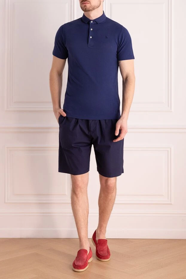 PT01 (Pantaloni Torino) мужские шорты из хлопка и эластана синие мужские купить с ценами и фото 172783 - фото 2