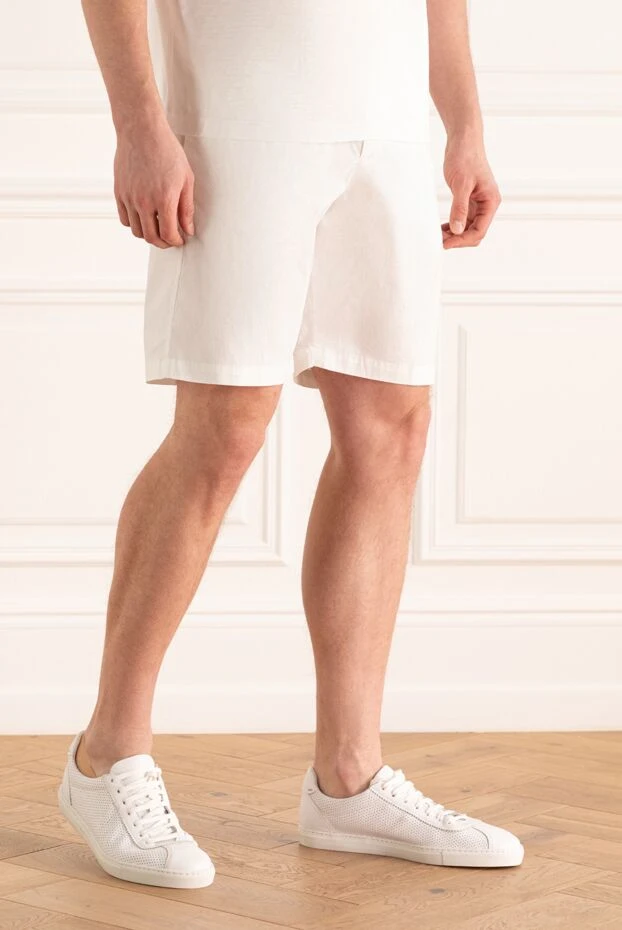PT01 (Pantaloni Torino) white men's shorts with elastic and contrasting drawstring (markdown) 198183 - photo 3