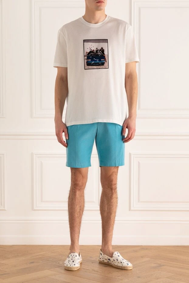 PT01 (Pantaloni Torino) мужские шорты из хлопка и эластана голубые мужские купить с ценами и фото 172809 - фото 2