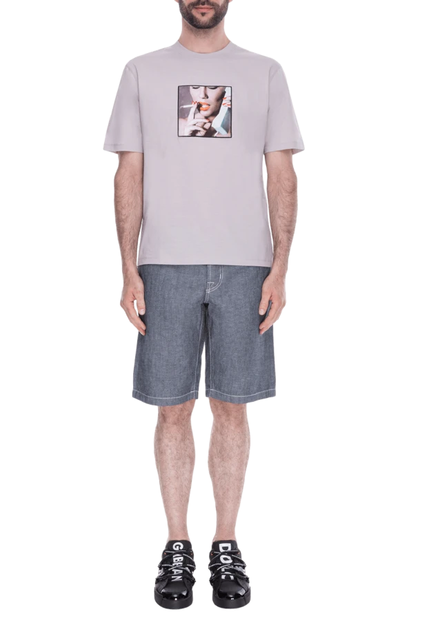 Limitato мужские футболка из хлопка бежевая мужская купить с ценами и фото 172830 - фото 2